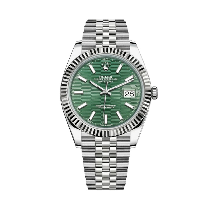 Datejust 41mm Steel & White Gold Green Motif Dial Jubilee bracelet
