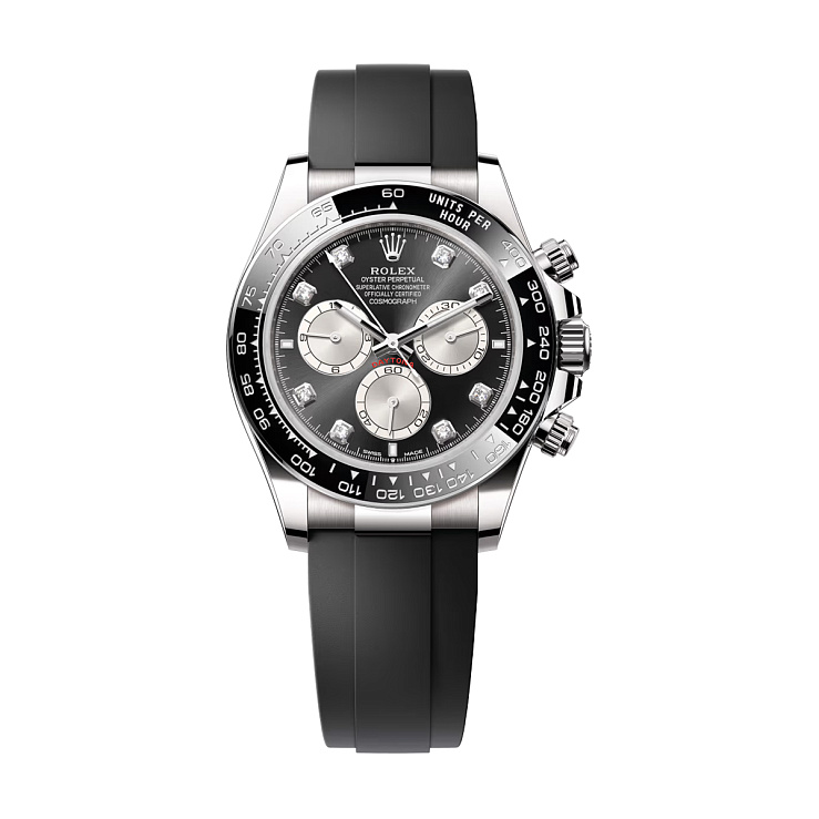 Cosmograph Daytona White gold Diamonds Black Dial Oysterflex Bracelet