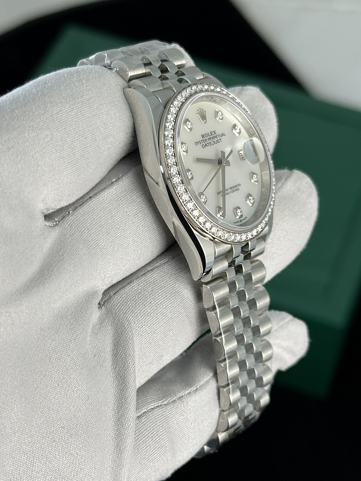 Datejust 126284rbr White MOP Diamond Jubilee 36mm Stainless Steel