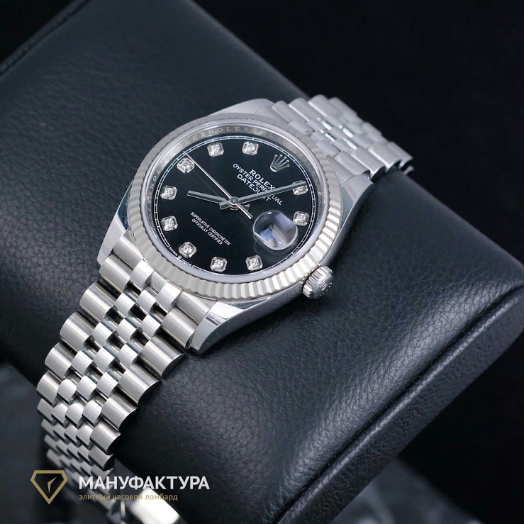 Datejust 36 mm Diamonds 10BR Black Dial