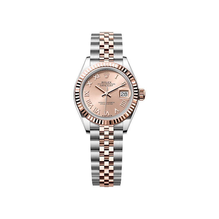 Lady-Datejust 28mm Steel & Rose Gold Sundust Roman Dial Jubilee Bracelet