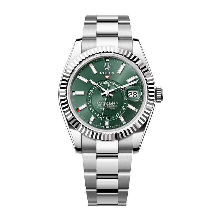 Sky-Dweller Steel & White gold Mint Green Dial Oyster bracelet