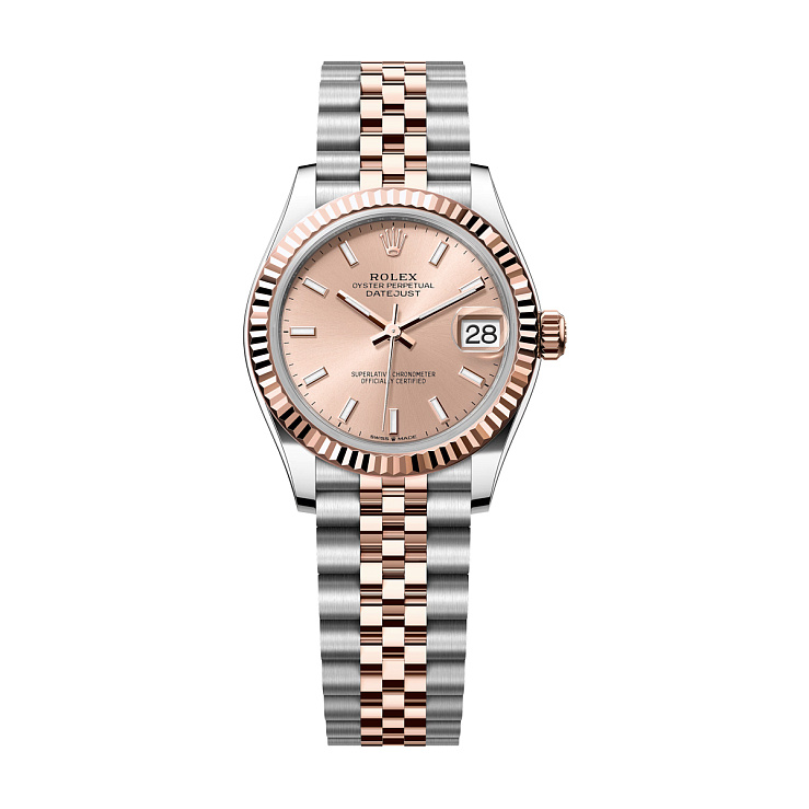 Datejust 31mm Steel and Everose Gold Sundust Dial Jubilee Bracelet