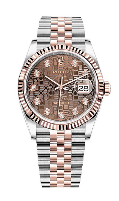 Oyster Perpetual Datejust 36 mm Rolesor Oystersteel and Everose Gold Rare Jubilee Dial