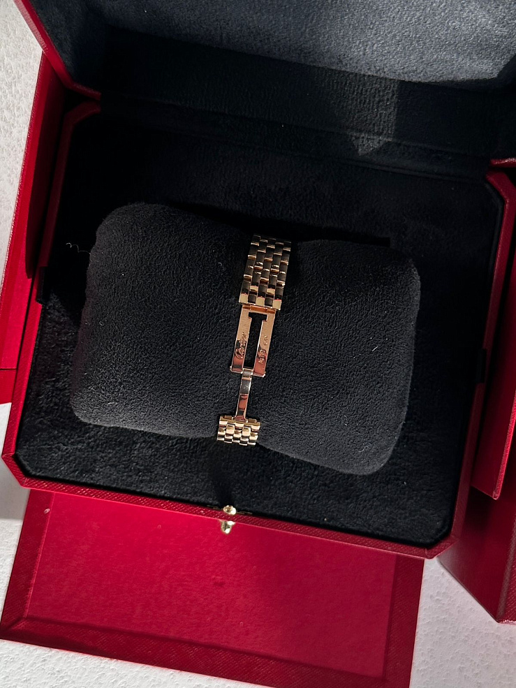 PANTHÈRE small yellow gold Black Diamond Dial Diamond Bezel
