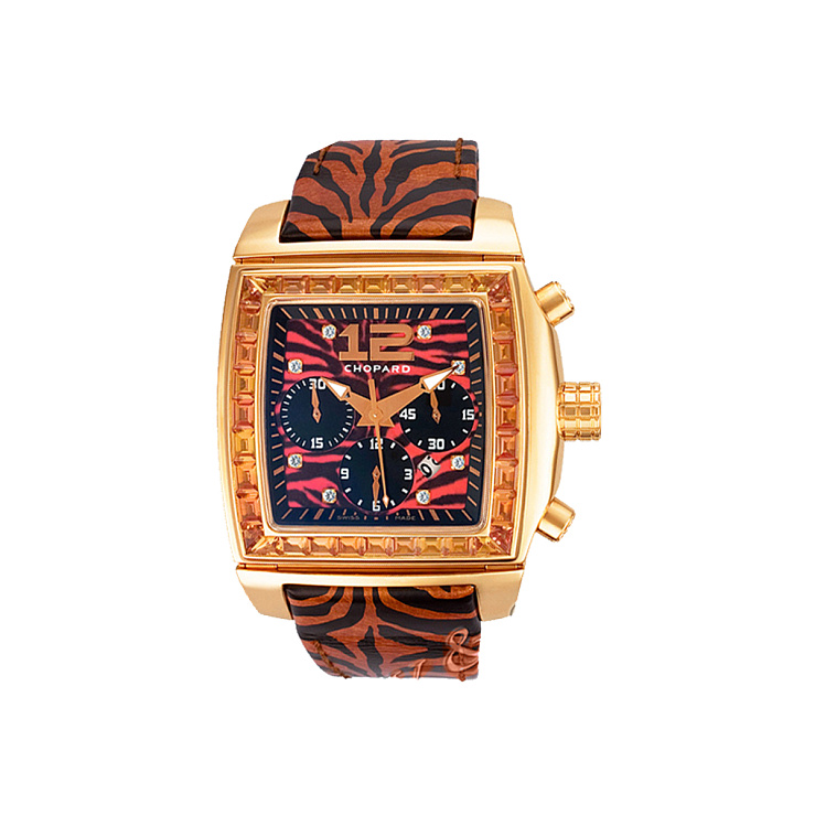 Two O Ten Rose Gold Orange Sapphire Ladies Chronograph