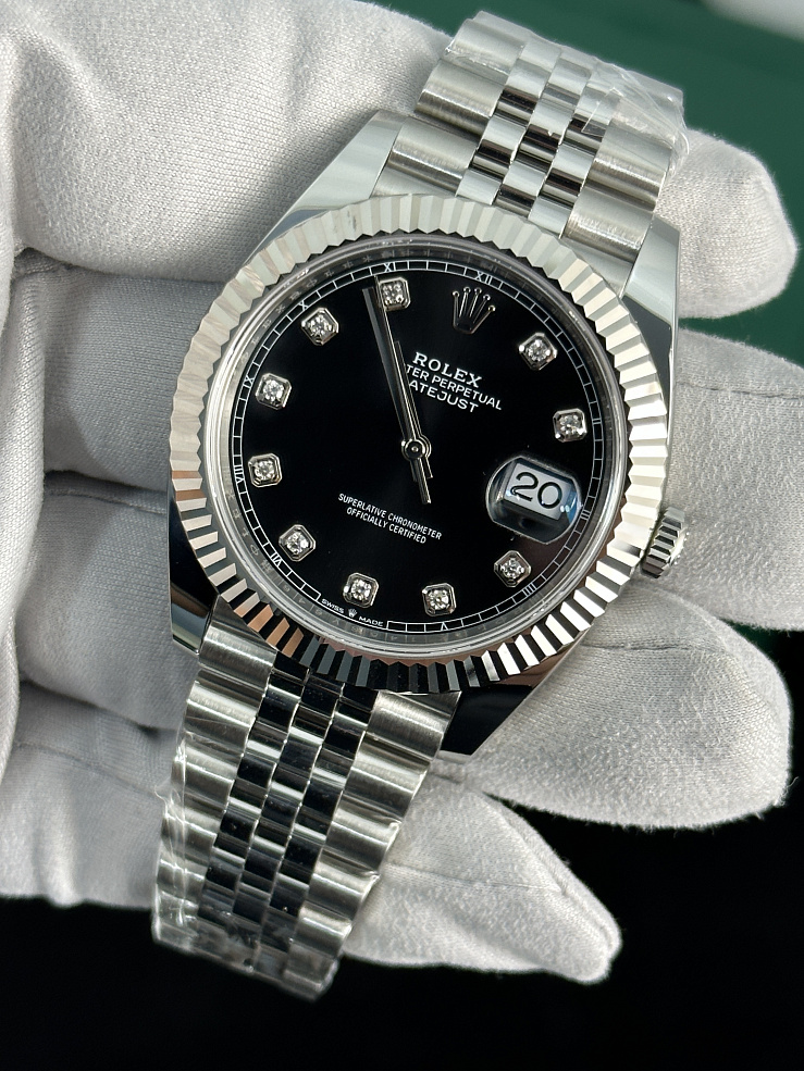 Datejust 41mm Black Dial Diamonds