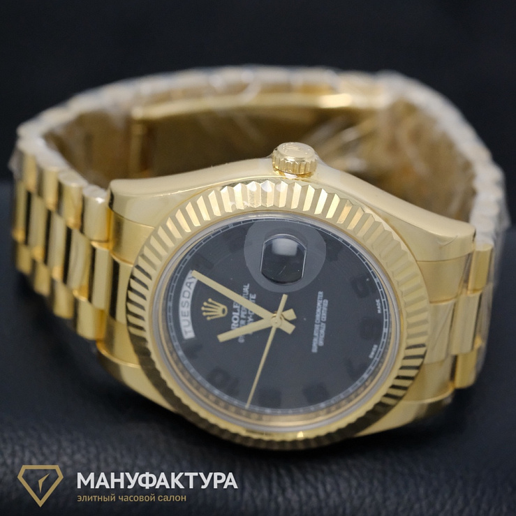 Day-Date II 41mm Yellow Gold President Black Dial