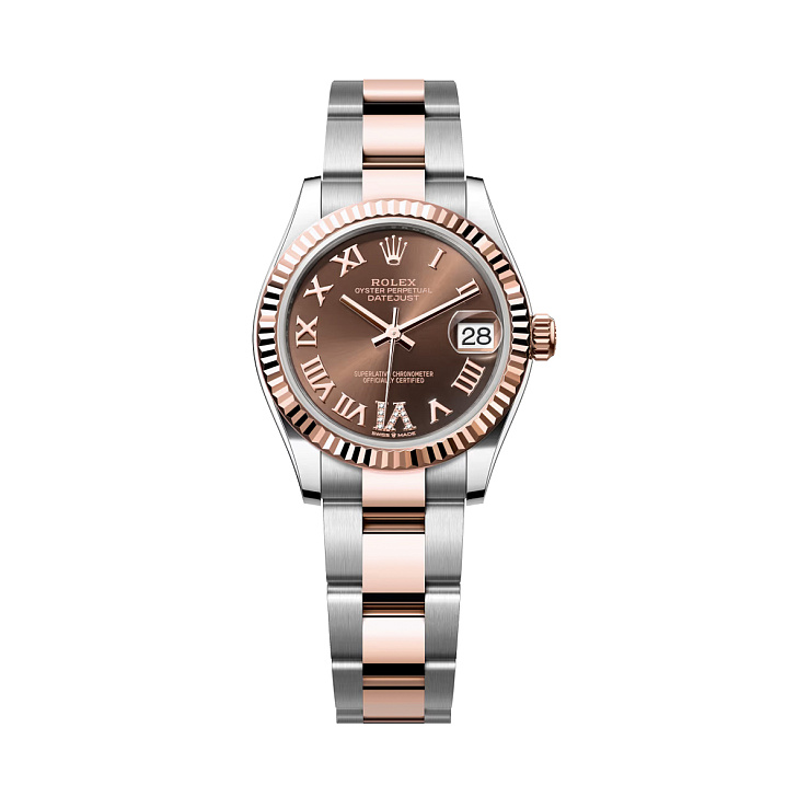 Datejust 31mm Steel and Everose Gold Chocolate VI Diamond Dial Oyster Bracelet