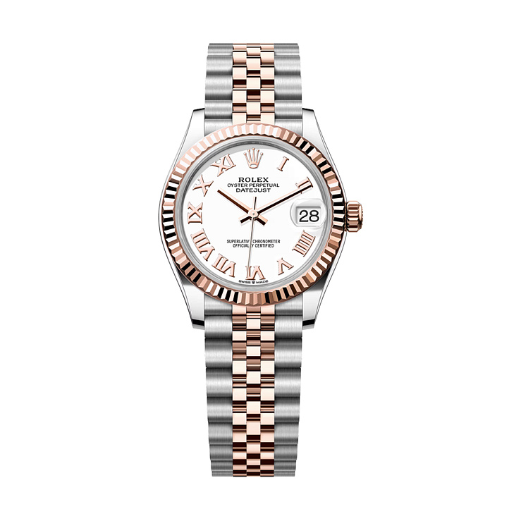 Datejust 31mm Steel & Rose Gold White Roman Dial Jubilee Bracelet