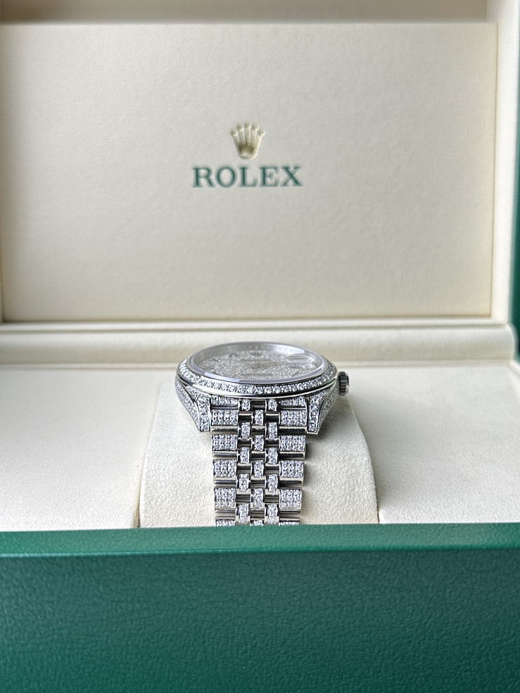 Datejust 41mm Full Pave Custom Diamonds Jubilee Bracelet