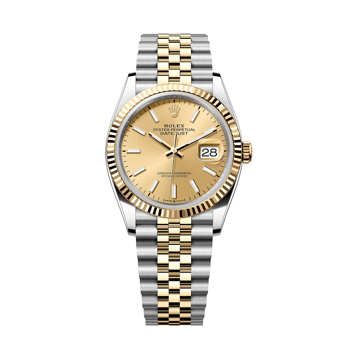 Datejust 36mm Steel & Yellow Gold Champagne Dial Jubilee Bracelet
