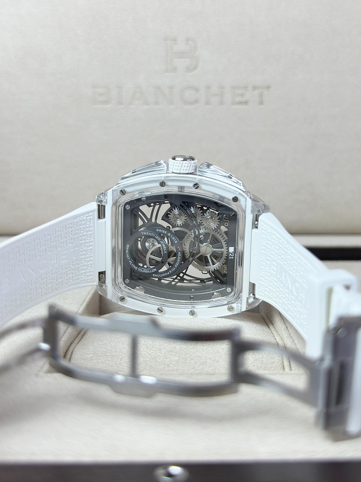 Flying Tourbillon Grande Date  Sapphire White