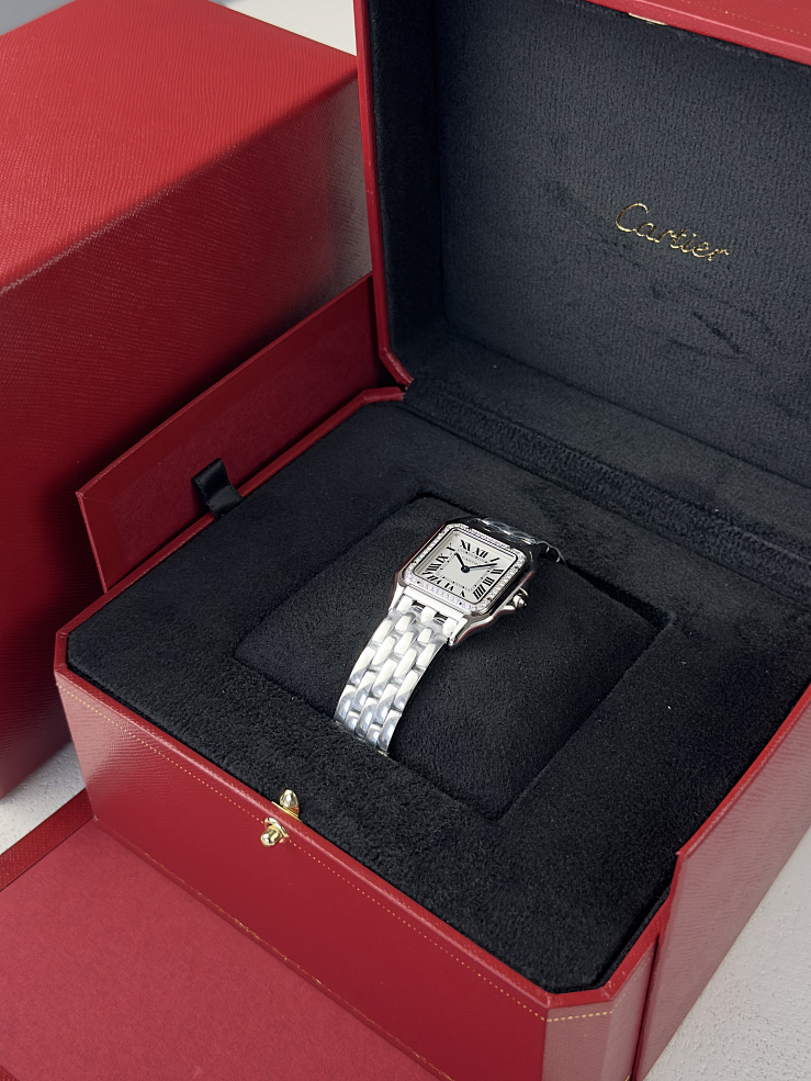 Panthere De Cartier Medium Steel Diamonds