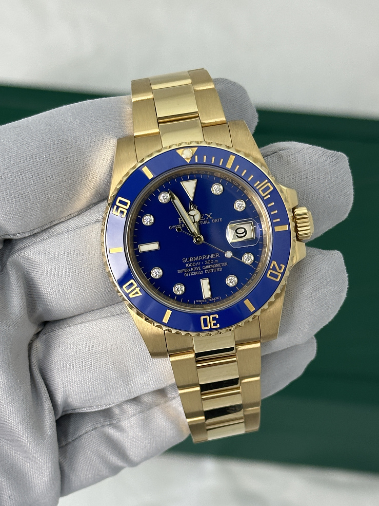 SUBMARINER DATE 40MM YELLOW GOLD CERAMIC DIAMONDS INDEX