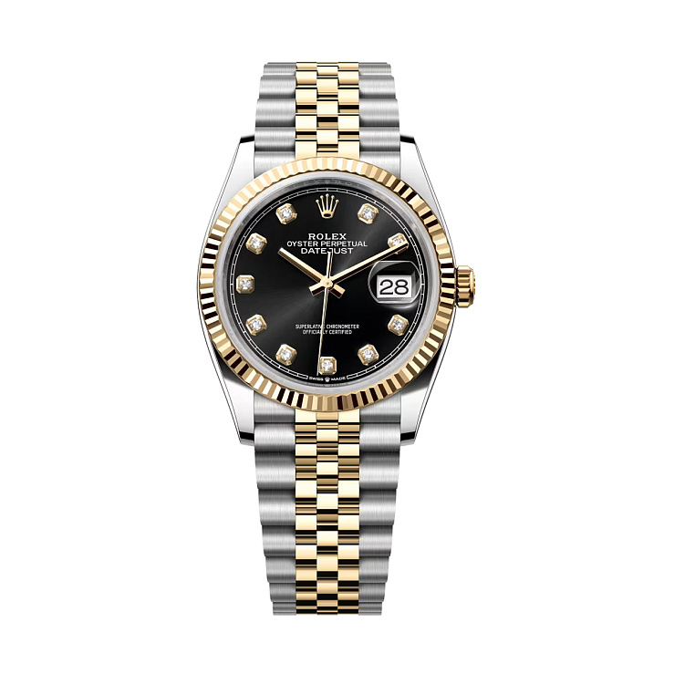 Datejust 36mm Steel & Yellow Gold Black Diamond Dail jubilee bracelet