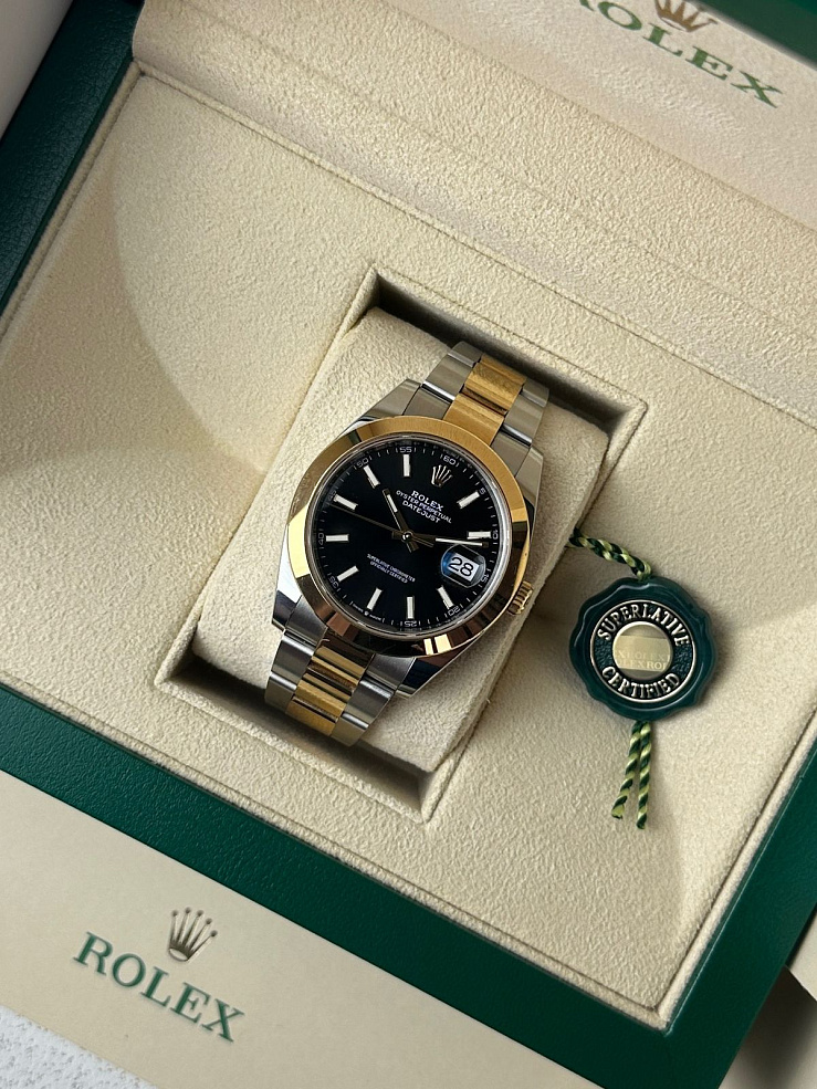 Datejust 41 Steel & yellow gold black dial Oyster bracelet