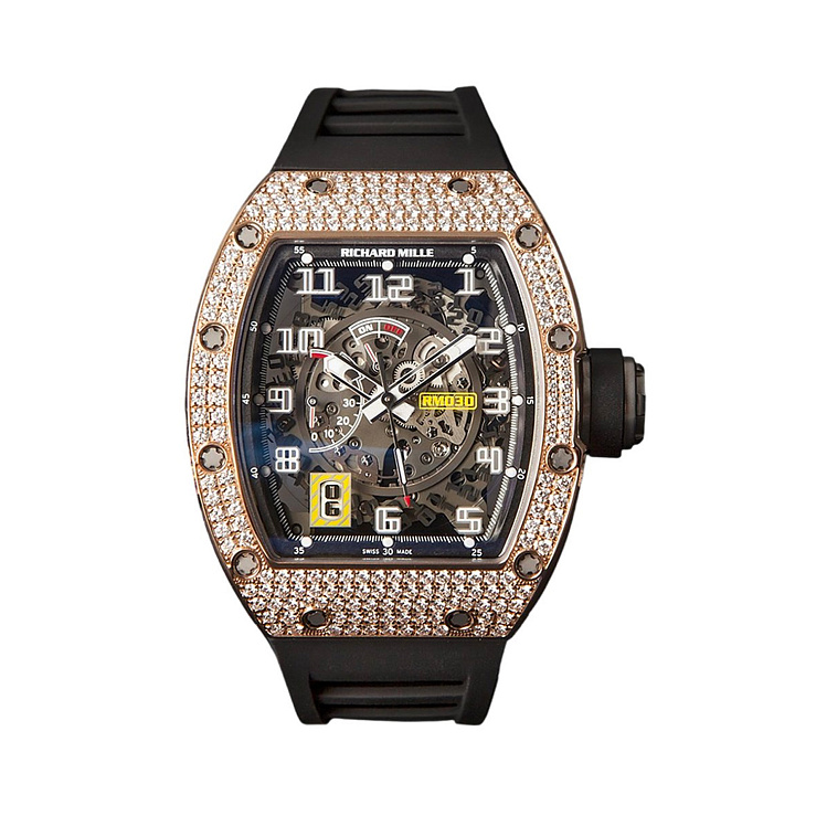 Automatic Winding with Declutchable Rotor Rose Gold Diamond Bezel