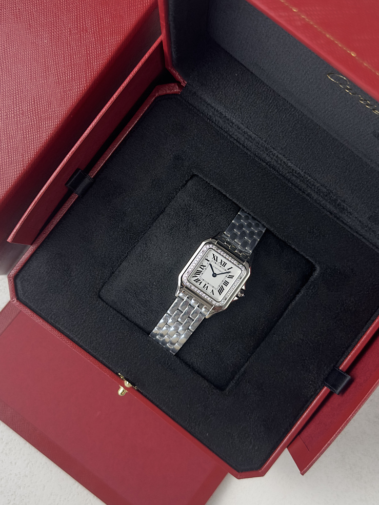 Panthere De Cartier Medium Steel Diamonds