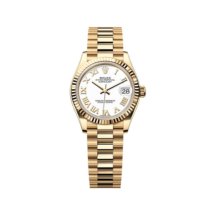 Datejust 31mm Yellow Gold White Roman dial