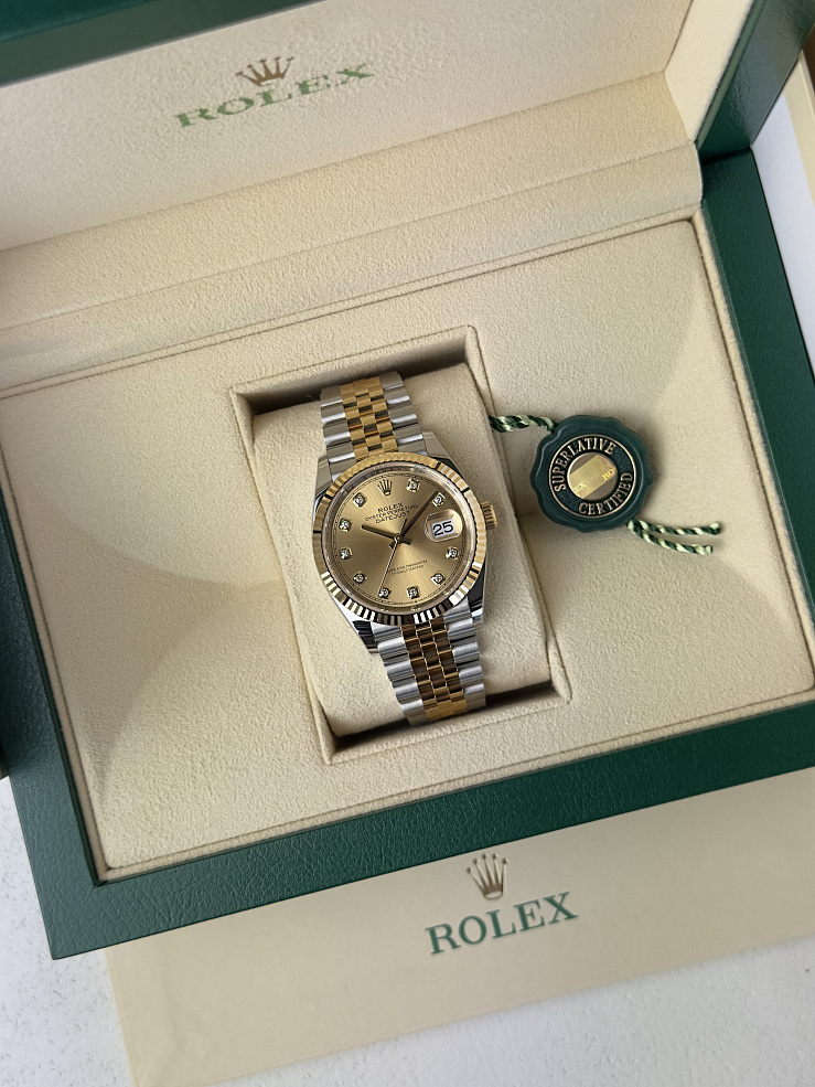 Datejust 36mm Steel & Yellow Gold Champagne Diamond Dial Jubilee bracelet