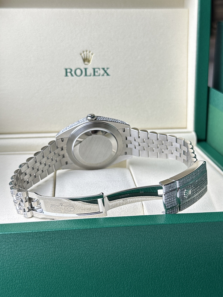 Datejust 41mm Full Pave Custom Diamonds Jubilee Bracelet