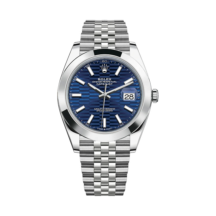 Datejust 41mm Blue Fluted motif dial Jubilee bracelet