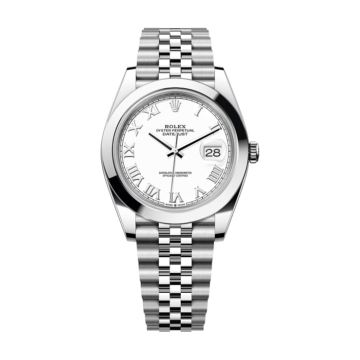 Datejust 41mm White Romain Dial Jubilee Bracelet