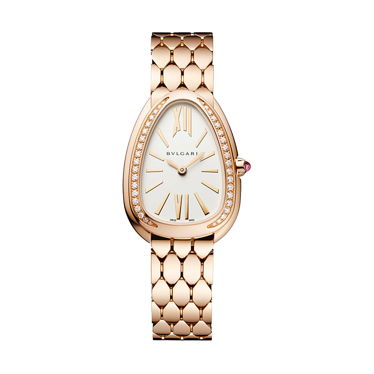Serpenti Seduttori Rose Gold Diamond bezel Silver Dial 