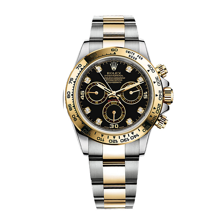 Oyster Perpetual Cosmograph Daytona Black Dial 8 Diamonds