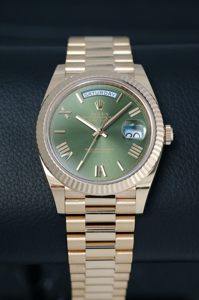 Day-Date 40 mm Rose Gold Olive Dial