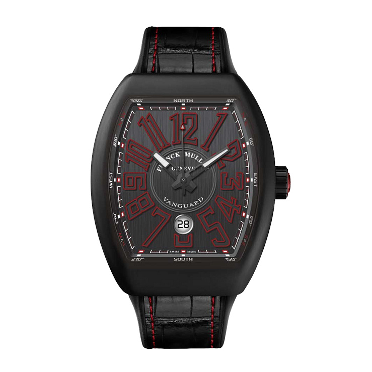 Vanguard Titanium Black and Red Dial 45mm
