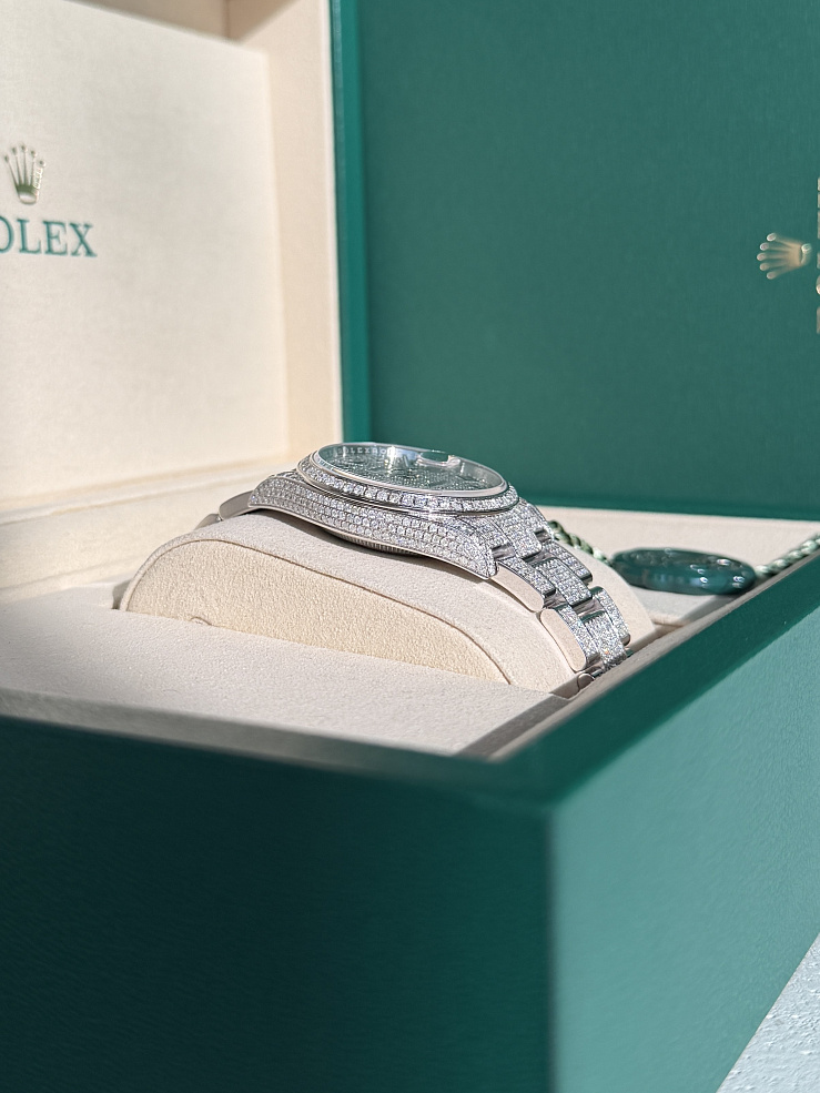 Datejust 36 mm Steel Iced Custom Diamonds Oyster Bracelet