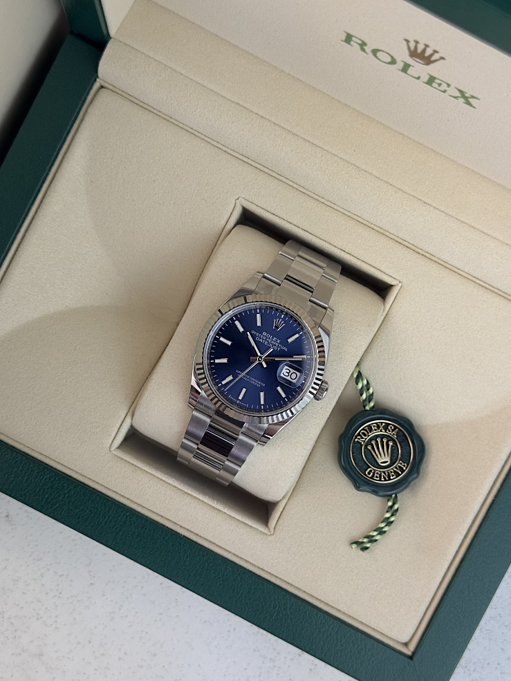 Datejust 36mm Steel & White Gold Blue Dial Oyster Bracelet