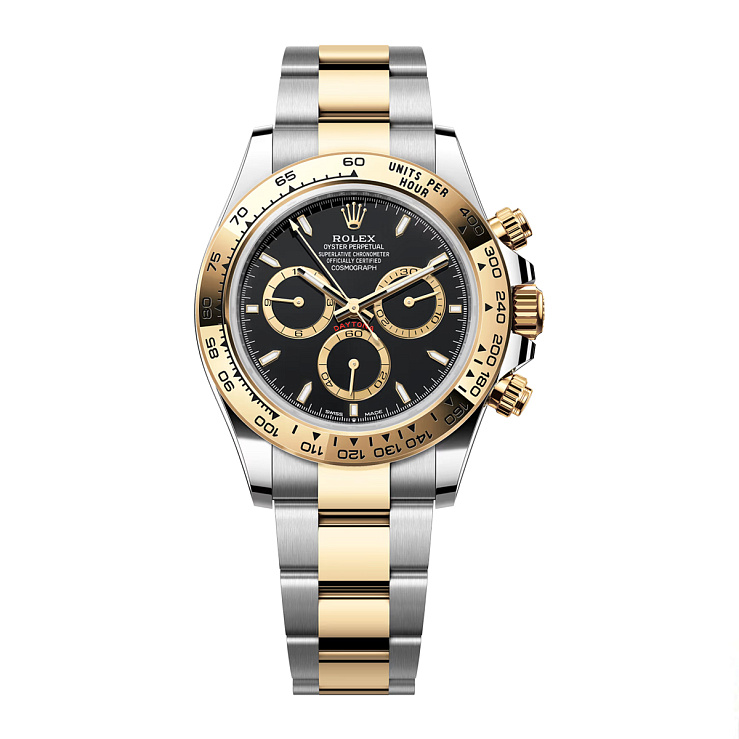 COSMOGRAPH DAYTONA Steel & Yellow gold Black Dial 