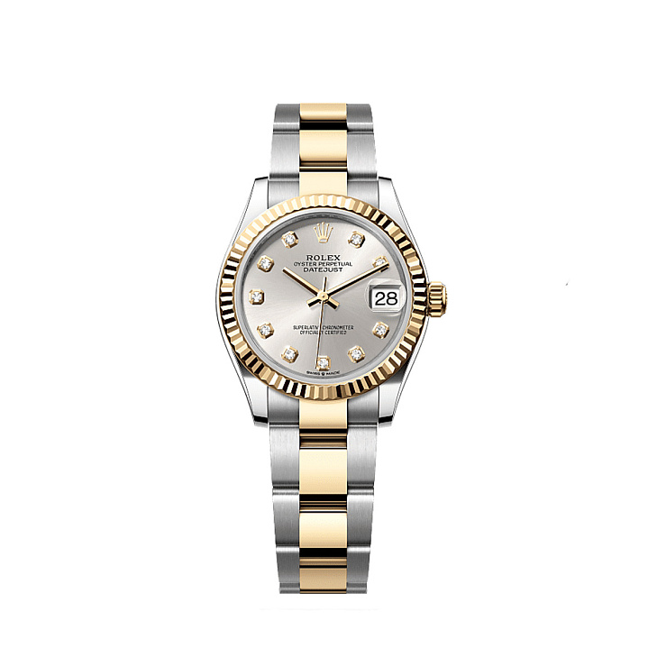 Datejust 31mm Steel and Yellow Gold Silver Diamond Dial