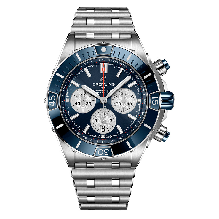 SUPER CHRONOMAT B01 44 BLUE STAINLESS STEEL BRACELET