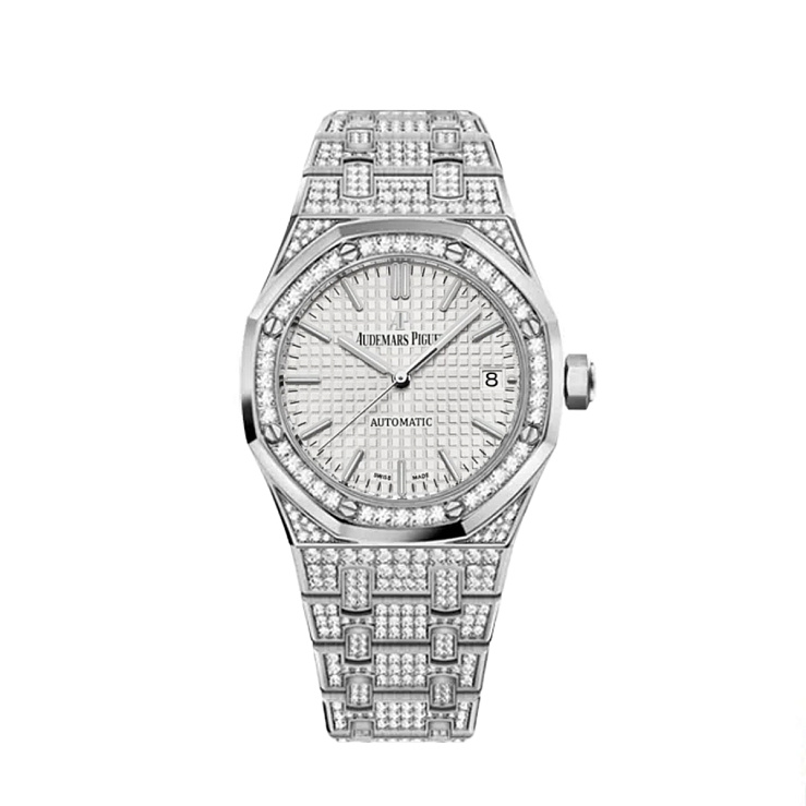 Royal Oak 37mm Steel Iced Custom Diamonds