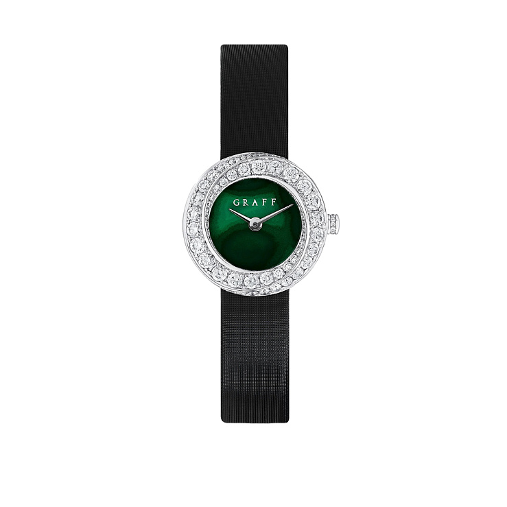 Spiral Watch White Gold Malachite Dial 23mm