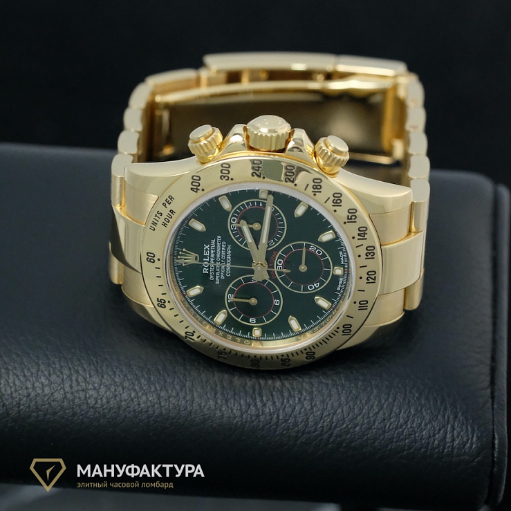 Oyster Perpetual Cosmograph Daytona Yellow Gold Original Green Dial Special Order