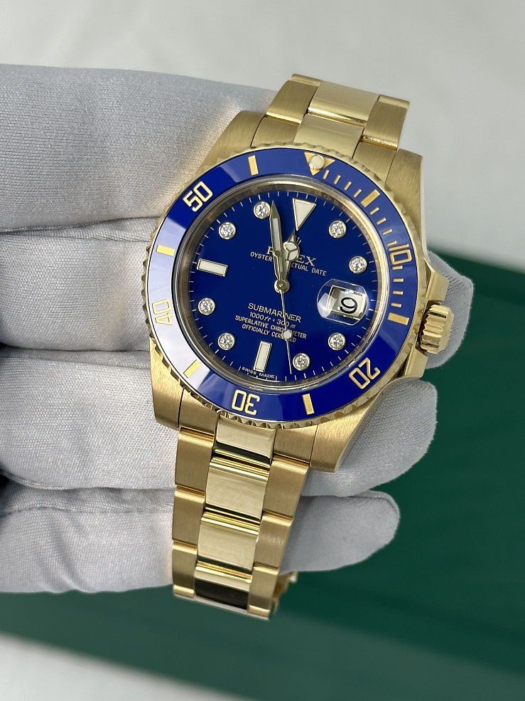 SUBMARINER DATE 40MM YELLOW GOLD CERAMIC DIAMONDS INDEX
