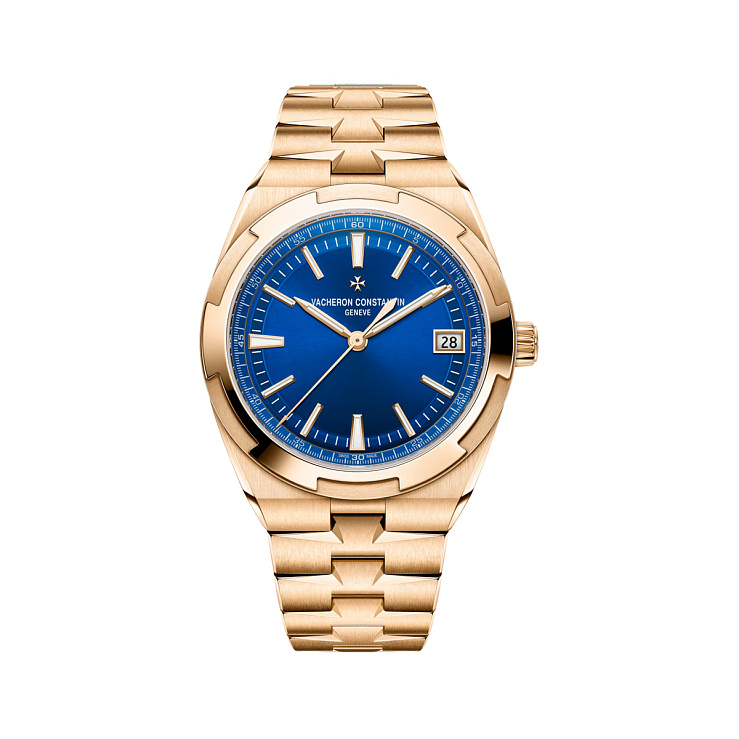 Overseas Automatic Date 41mm Pink Gold Blue Boutique Exclusive