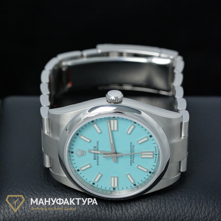 Oyster Perpetual 41 mm Turquoise Tiffany Custom Dial Custom