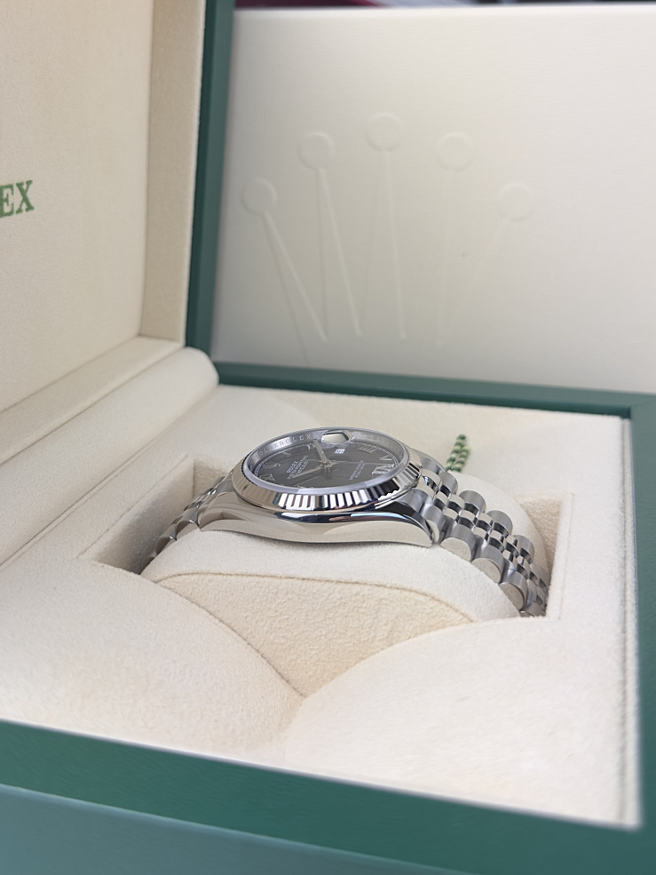 Datejust 36mm Steel & White Gold Purple Dial Diamonds Jubilee Bracelet