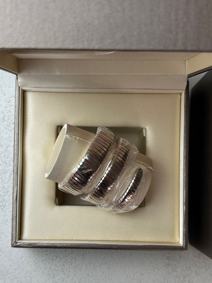 Serpenti Tubogas 35mm Steel & Rose Gold Green Dial Diamonds