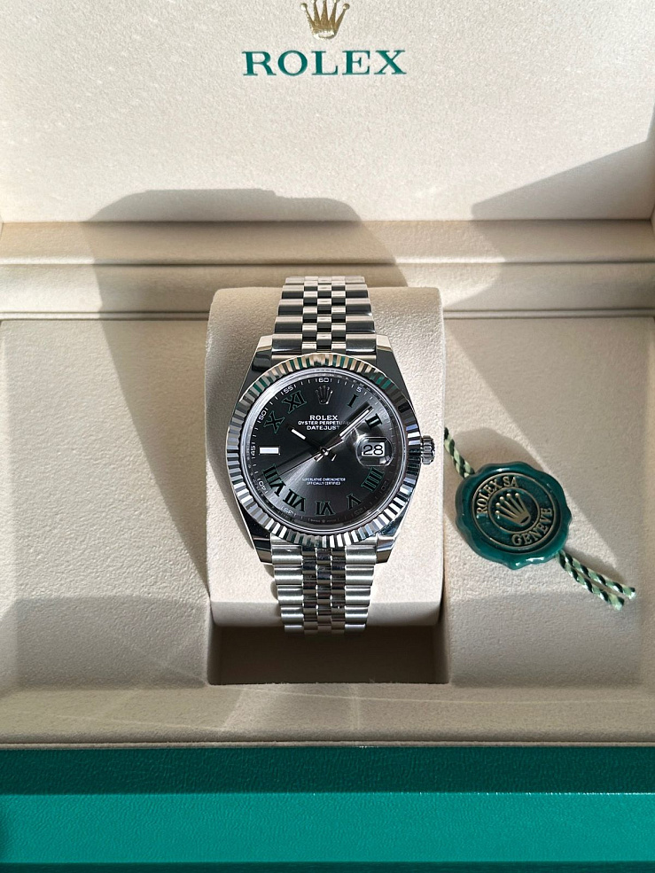 Datejust 41mm Steel & White gold Wimbledon dial Jubilee bracelet