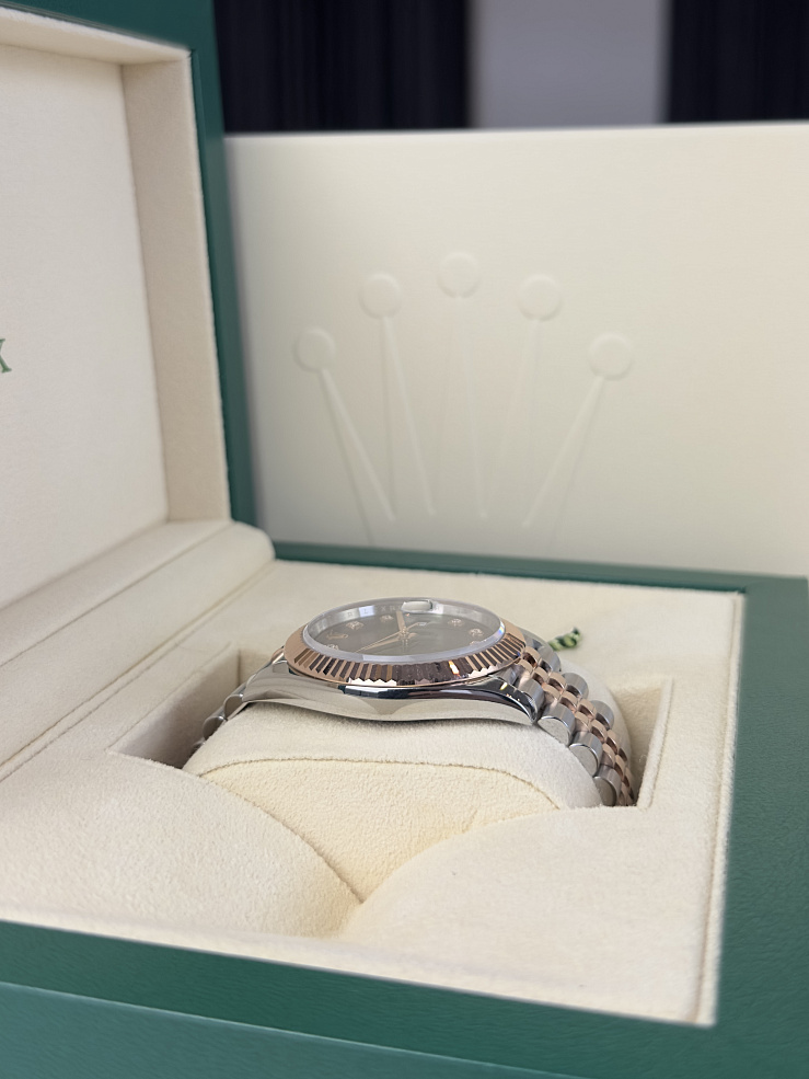 Datejust 41mm Steel & Rose Gold Chocolate Dial Diamonds Jubilee bracelet