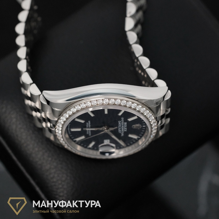 OYSTER PERPETUAL DATEJUST 36 OYSTERSTEEL  and White Gold Diamonds Bezel Flutted Motif