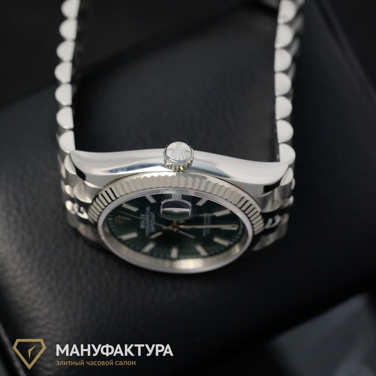 Datejust 36mm Steel & White Gold Mint Green Dial