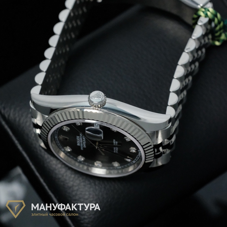 Oyster Perpetual Datejust 41mm Grey Dial Diamonds